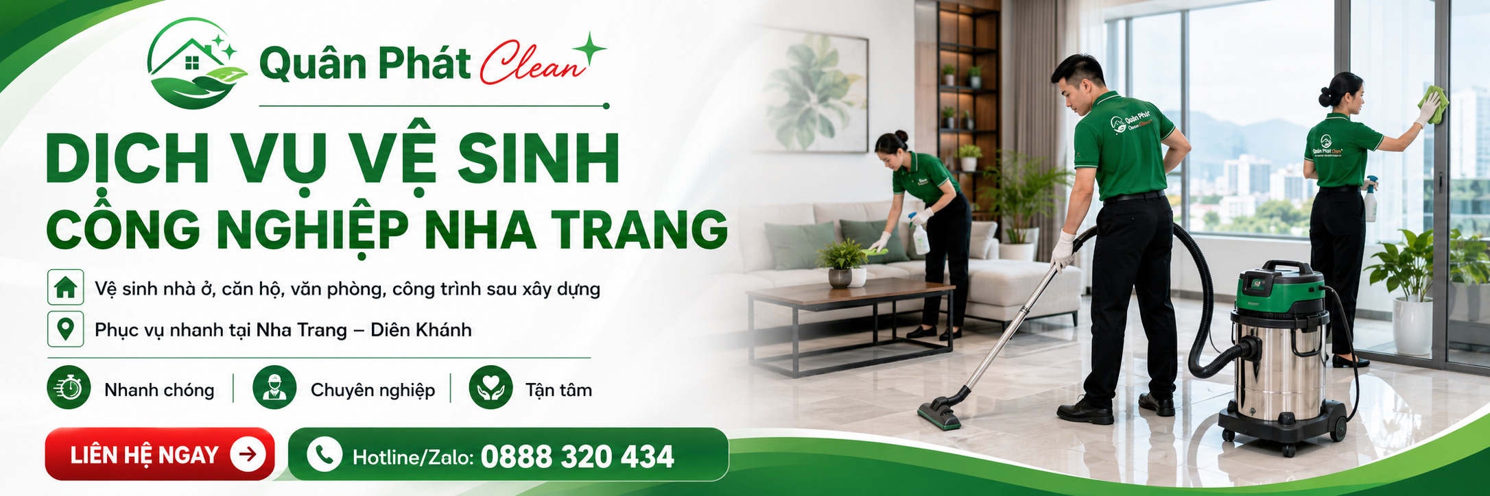 Dịch vụ vệ sinh công nghiệp Nha Trang – Quân Phát Clean