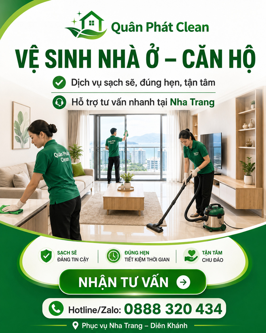 Banner mobile vệ sinh nhà ở, căn hộ Nha Trang – Quân Phát Clean