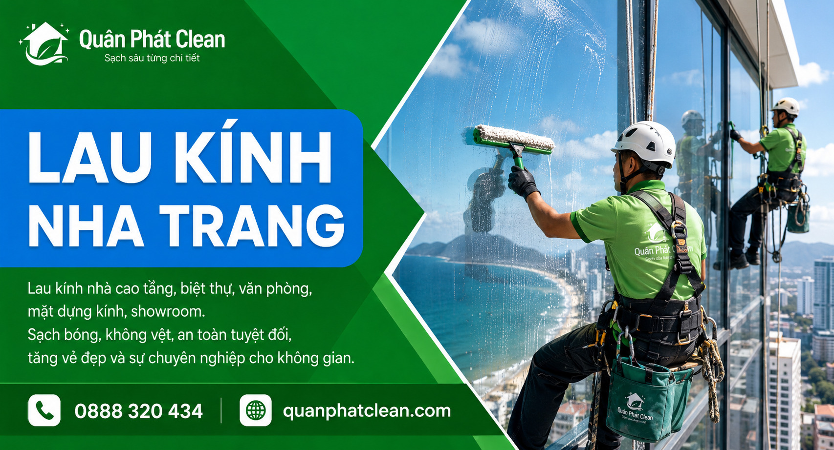 Lau kính Nha Trang của Quân Phát Clean