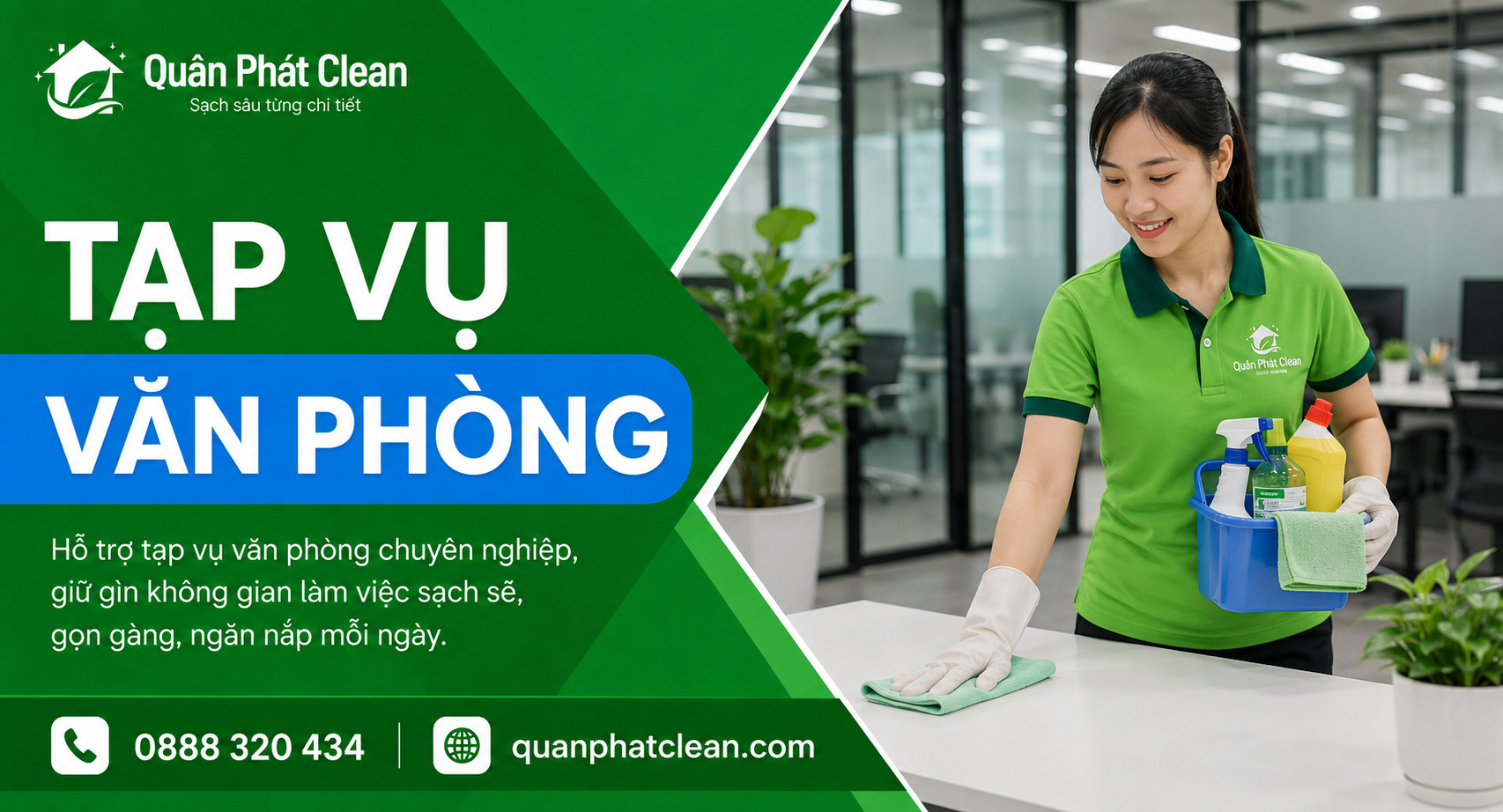 Tạp vụ văn phòng Nha Trang của Quân Phát Clean