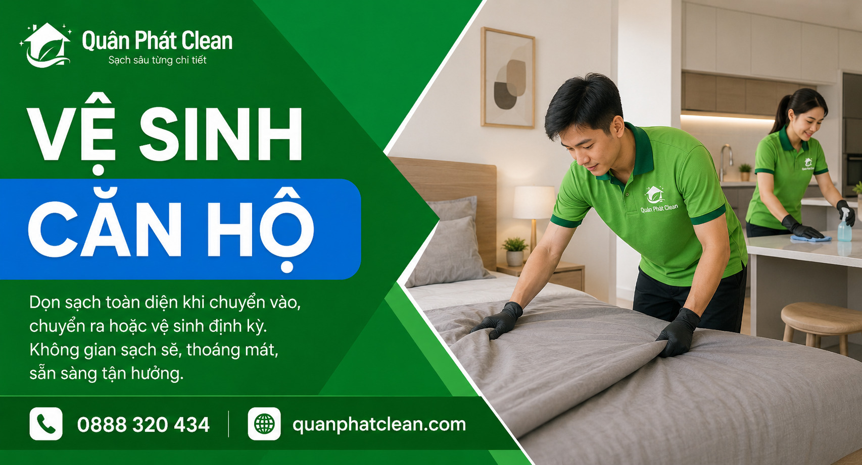 Vệ sinh căn hộ Nha Trang của Quân Phát Clean