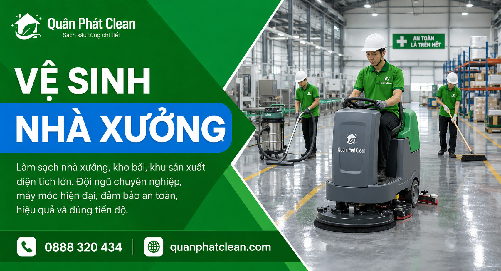 Vệ sinh nhà xưởng Nha Trang của Quân Phát Clean