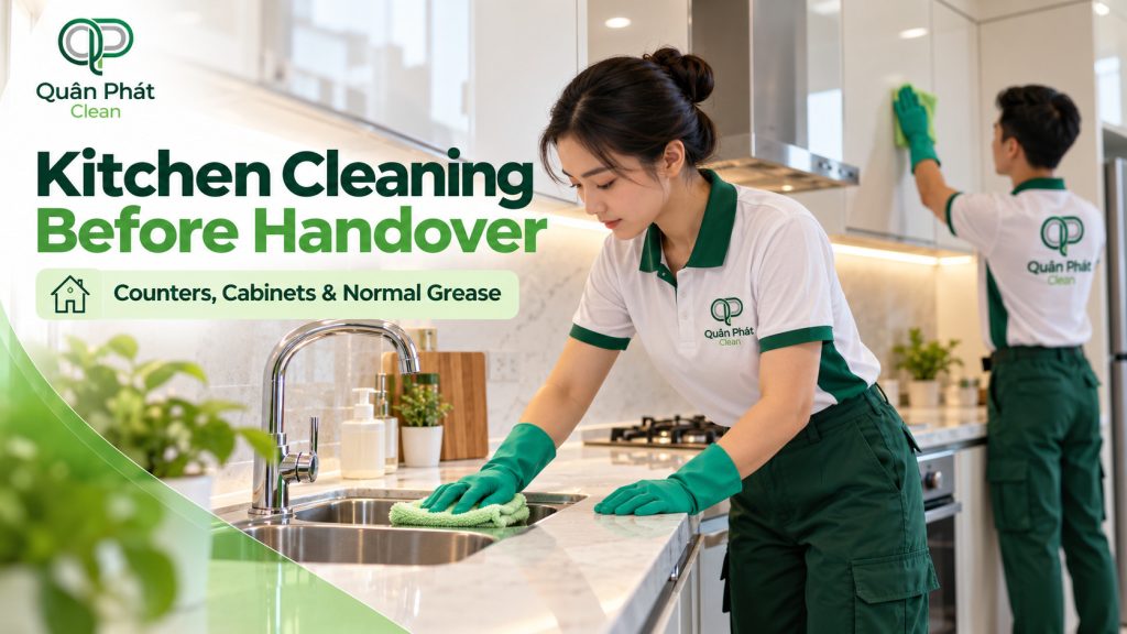 Kitchen cleaning before apartment handover in Nha Trang