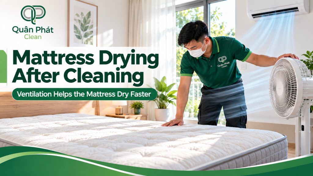 Mattress drying with ventilation after cleaning