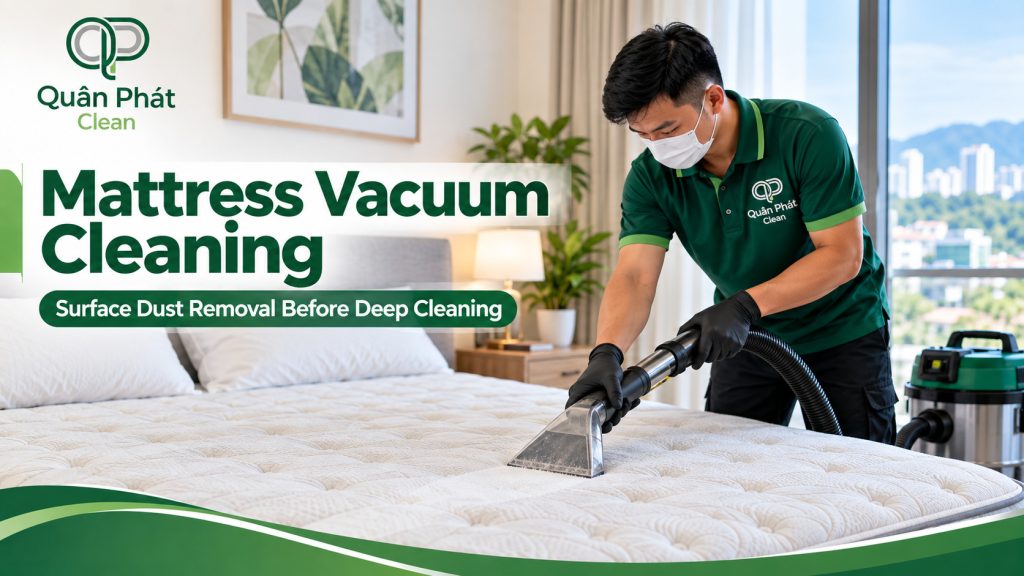 Mattress vacuum cleaning for surface dust removal in Nha Trang