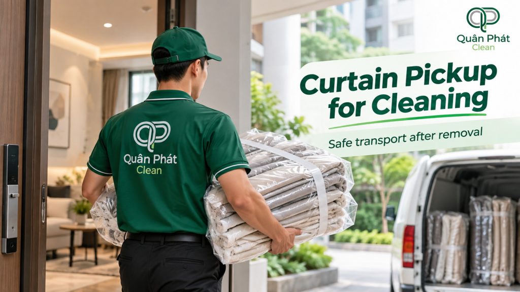 Curtain pickup and transportation for cleaning in Nha Trang