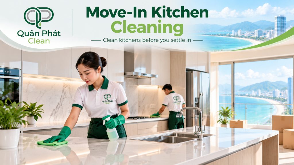 Kitchen cleaning before move-in by Quân Phát Clean in Nha Trang