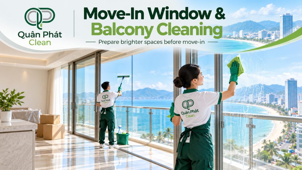 Window and balcony cleaning before move-in in Nha Trang
