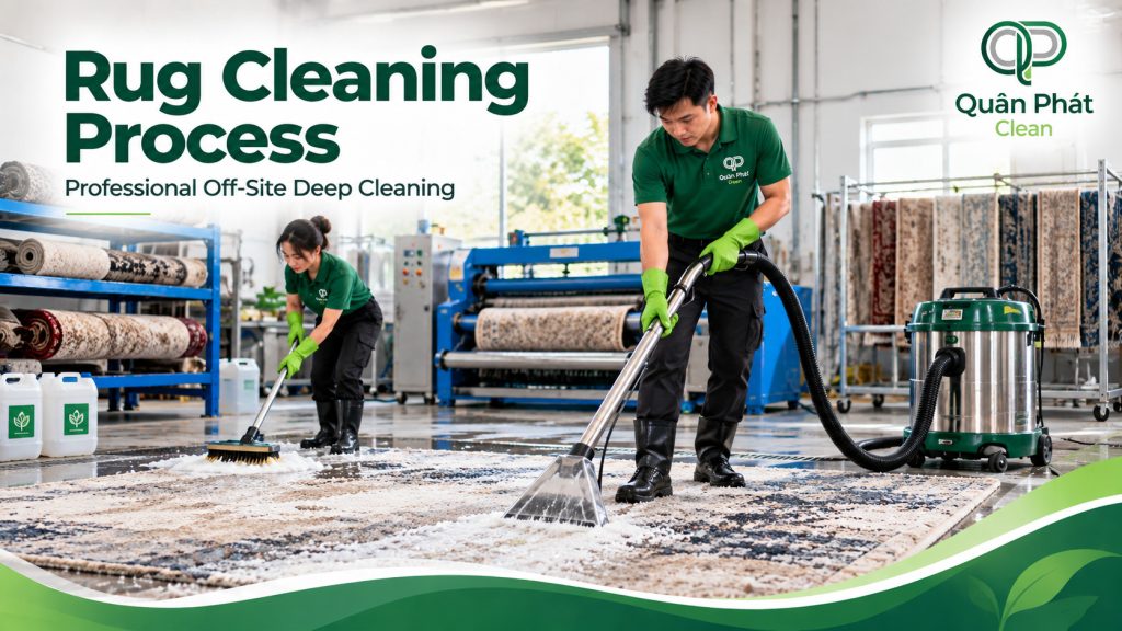 Professional rug cleaning process in Nha Trang