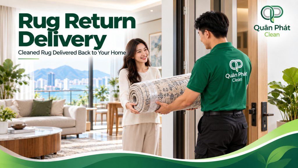 Clean rug return delivery to customer in Nha Trang